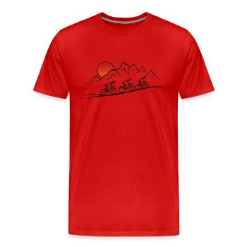 Bicycle Tour Mountains Bicycle Nature Excursion - Men's Premium Organic T-Shirt - red - Front - Damien (186cm)