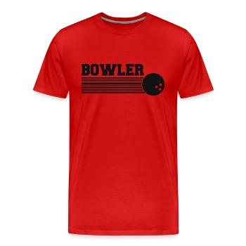 Bowler Bowling League Bowlers - Men's Premium Organic T-Shirt - red - Front - Damien (186cm)