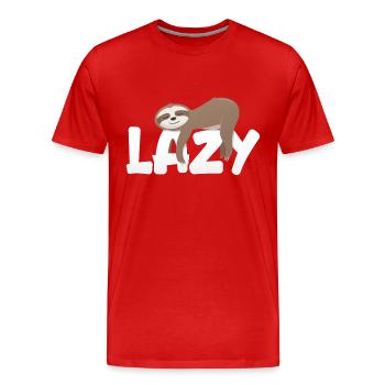 Paresseux paresseux - T-shirt bio Premium Homme - rouge - Devant - Damien (186cm)