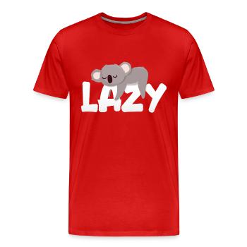 Koala paresseux - T-shirt bio Premium Homme - rouge - Devant - Damien (186cm)