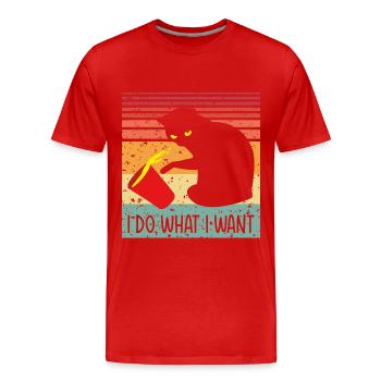 I do what I want Cat - Männer Premium Bio T-Shirt - Rot - Vorne - Damien (186cm)