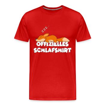 Schlafshirt Fuchs Verschlafen Morgenmuffel Chillen - Männer Premium Bio T-Shirt - Rot - Vorne - Damien (186cm)