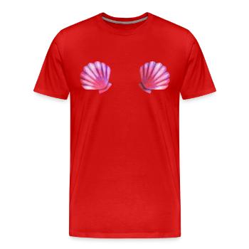Costume de sirène soutien-gorge coque coquilles de - T-shirt bio Premium Homme - rouge - Devant - Damien (186cm)