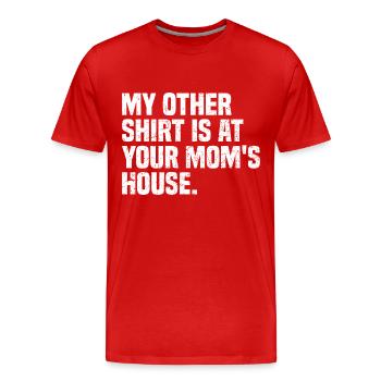 Mon autre chemise est chez ta mère - T-shirt bio Premium Homme - rouge - Devant - Damien (186cm)