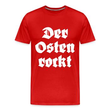 Der Osten Rockt Ostdeutschland - Männer Premium Bio T-Shirt - Rot - Vorne - Damien (186cm)