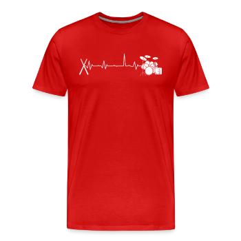 Drummer Hearbeat Drumsticks & Drums Idée cadeau - T-shirt bio Premium Homme - rouge - Devant - Damien (186cm)