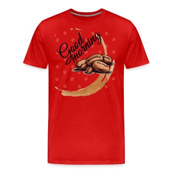 Good Morning Coffee Coffee Beans - Men's Premium Organic T-Shirt - red - Front - Damien (186cm)