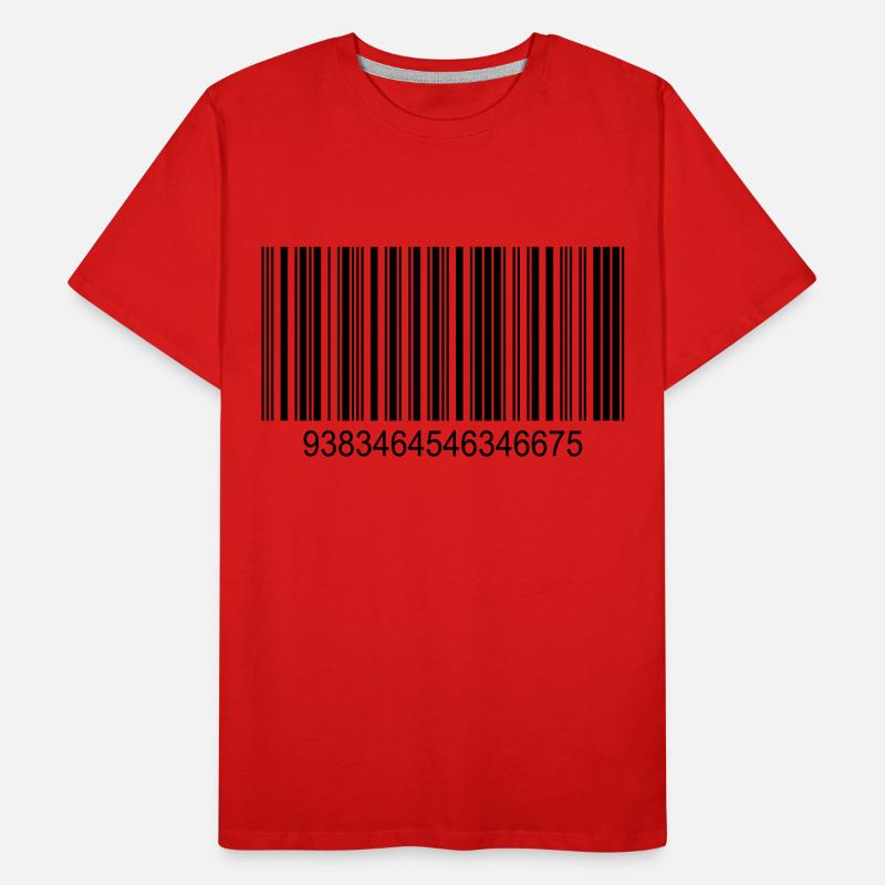 Barcode / Strichcode in Schwarz mit Zahlen Männer Premium Bio T-Shirt