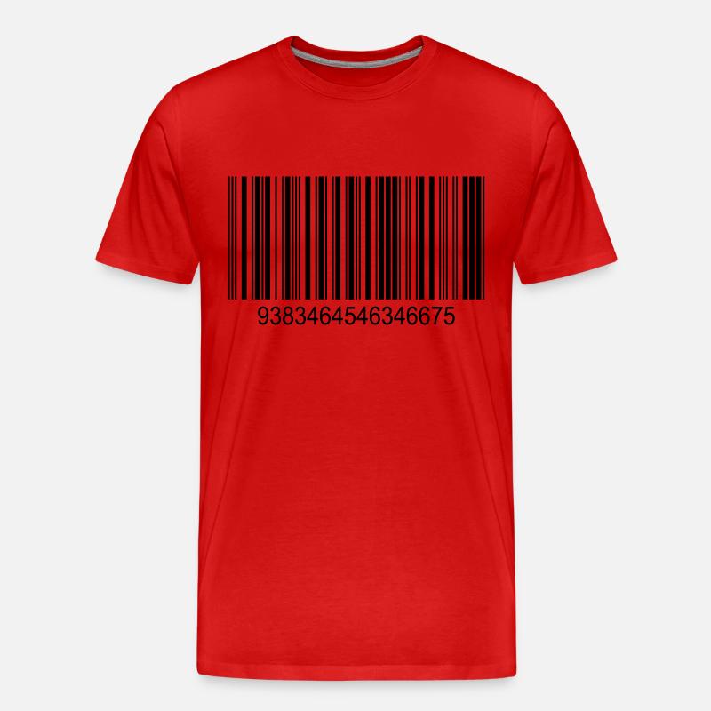 Code barres / code-barres en noir avec des chiffres - T-shirt bio Premium Homme - rouge