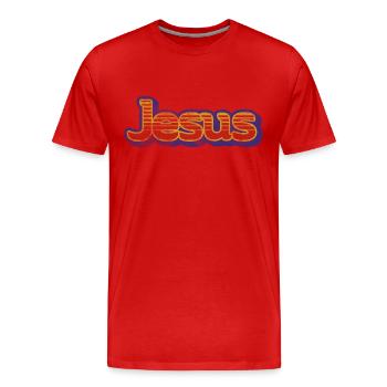 Jésus - T-shirt bio Premium Homme - rouge - Devant - Damien (186cm)