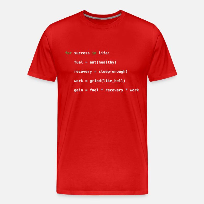 Codice Python, successo, macinazione, programmazione - Maglietta ecologica premium da uomo - rosso