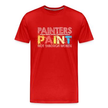 Peintre - peintre Tshirt - peintre cadeau - T-shirt bio Premium Homme - rouge - Devant - Damien (186cm)
