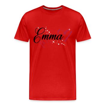 Emma nom prénom - T-shirt bio Premium Homme - rouge - Devant - Damien (186cm)