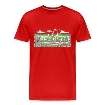 Bodensee - Männer Premium Bio T-Shirt - Rot - Vorne - Damien (186cm)