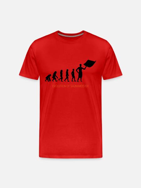 evolution of saunameister - Männer Premium Bio T-Shirt - Rot