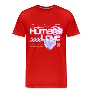 People Love - Men's Premium Organic T-Shirt - red - Front - Damien (186cm)
