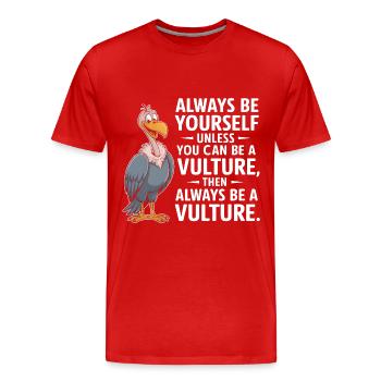 Geier - Männer Premium Bio T-Shirt - Rot - Vorne - Damien (186cm)