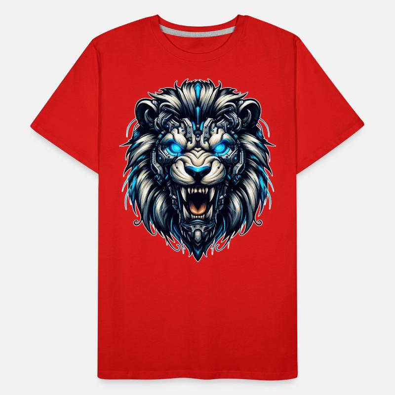 Lion Cyborg Robot Gift Men's Premium Organic T-Shirt