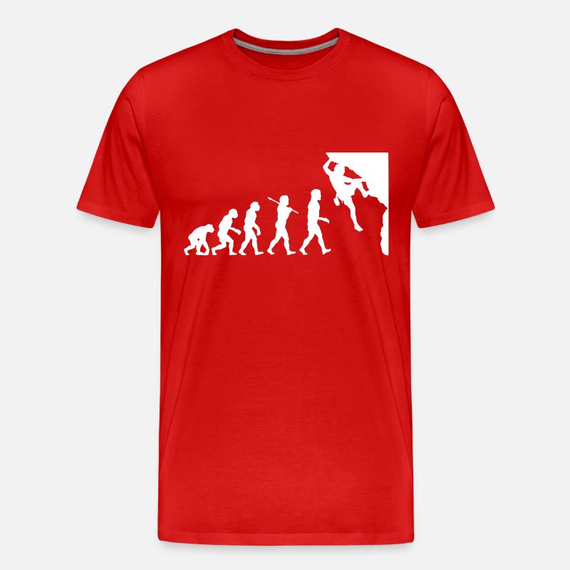 Rock Climbing Evolution - Männer Premium Bio T-Shirt - Rot