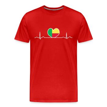 Benin - Männer Premium Bio T-Shirt - Rot - Vorne - Damien (186cm)
