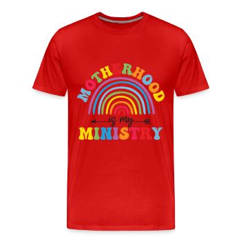 La maternité est mon ministère - T-shirt bio Premium Homme - rouge - Devant - Damien (186cm)