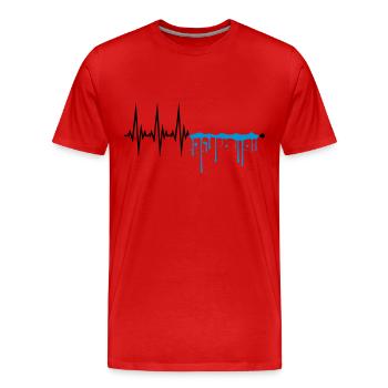 gouttes de pulvérisation humide graffiti ondes fréquence de ligne - T-shirt bio Premium Homme - rouge - Devant - Damien (186cm)