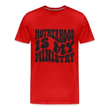La maternité est mon ministère - T-shirt bio Premium Homme - rouge - Devant - Damien (186cm)