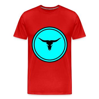 Crâne de vache taureau - T-shirt bio Premium Homme - rouge - Devant - Damien (186cm)