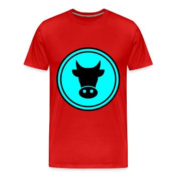 Tête de vache - T-shirt bio Premium Homme - rouge - Devant - Damien (186cm)