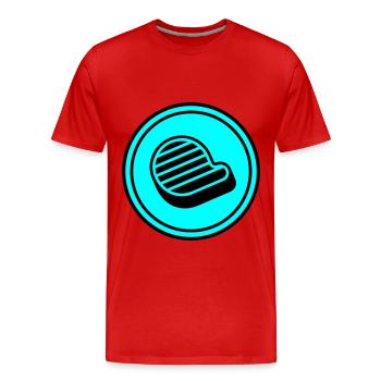 Symbole du steak de viande - T-shirt bio Premium Homme - rouge - Devant - Damien (186cm)