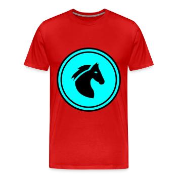 Icône Cheval Cheval - T-shirt bio Premium Homme - rouge - Devant - Damien (186cm)