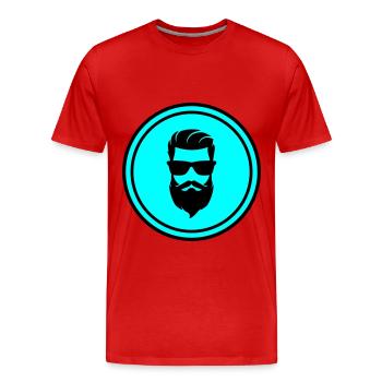 Symbole de barbe du visage - T-shirt bio Premium Homme - rouge - Devant - Damien (186cm)