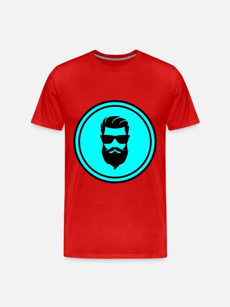Face beard symbol - Men's Premium Organic T-Shirt - red