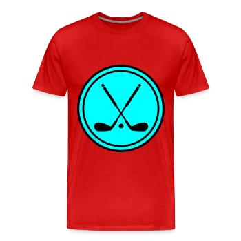 Symbole du golf - T-shirt bio Premium Homme - rouge - Devant - Damien (186cm)