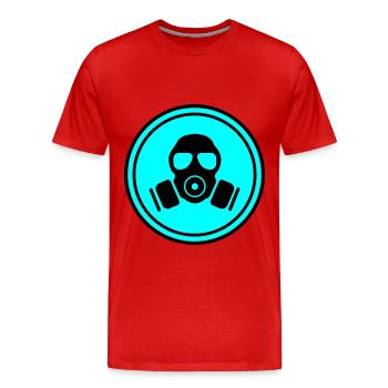 Symbole du masque à gaz - T-shirt bio Premium Homme - rouge - Devant - Damien (186cm)