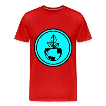 Planète Terre - T-shirt bio Premium Homme - rouge - Devant - Damien (186cm)