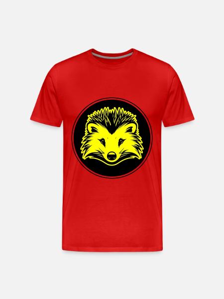 Igel Tier - Männer Premium Bio T-Shirt - Rot
