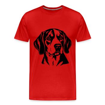 Tête de chien Beagle - T-shirt bio Premium Homme - rouge - Devant - Damien (186cm)