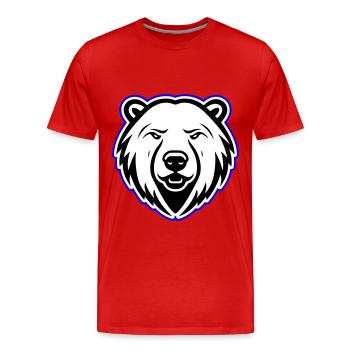 Tête d’ours polaire Ours polaire - T-shirt bio Premium Homme - rouge - Devant - Damien (186cm)