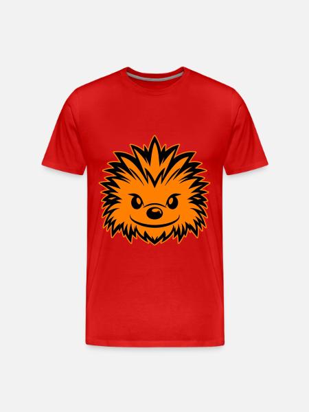 Igel Comic - Männer Premium Bio T-Shirt - Rot