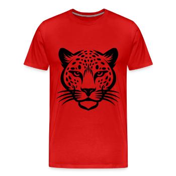 Tête de guépard - T-shirt bio Premium Homme - rouge - Devant - Damien (186cm)