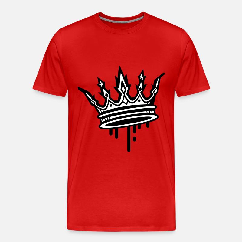 Krone King Symbol - Männer Premium Bio T-Shirt - Rot