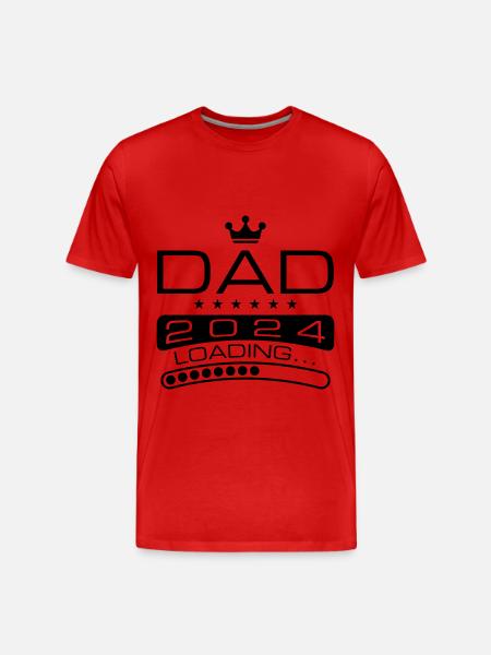 Dad 2024 Loading Papa - Men's Premium Organic T-Shirt - red
