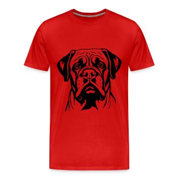 Tête de chien Mastiff - T-shirt bio Premium Homme - rouge - Devant - Damien (186cm)