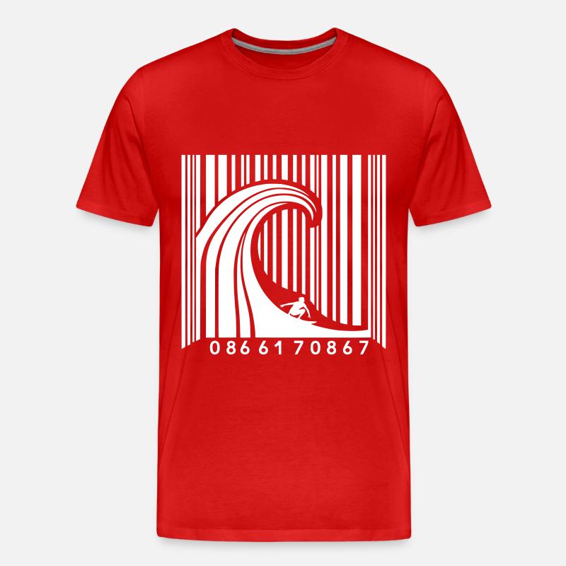 Surf Code - Männer Premium Bio T-Shirt - Rot