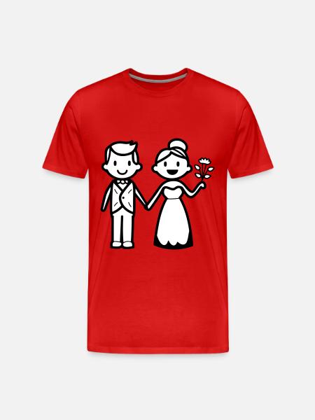 Wedding, Newlyweds, Couple - Men's Premium Organic T-Shirt - red