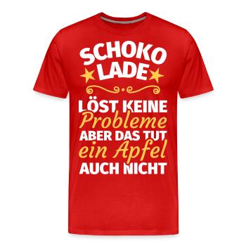 Schokolade lustig - Männer Premium Bio T-Shirt - Rot - Vorne - Damien (186cm)