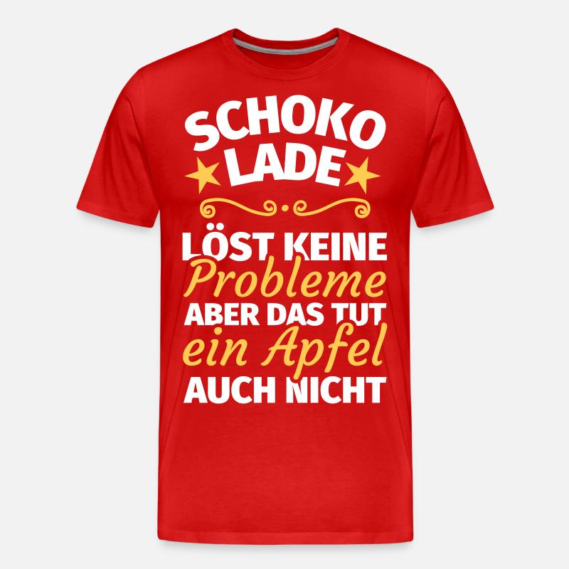 Schokolade lustig - Männer Premium Bio T-Shirt - Rot