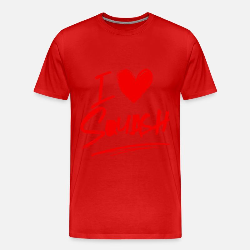 Ich liebe Squash - Männer Premium Bio T-Shirt - Rot
