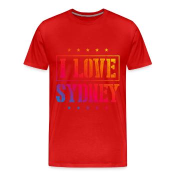 J’adore Sydney - T-shirt bio Premium Homme - rouge - Devant - Damien (186cm)